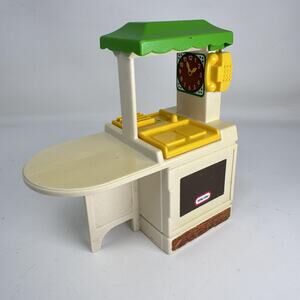 Vintage Little Tikes Market Stand Kitchen Playset Green Roof Yellow‎ Sink